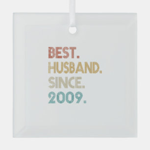 12. Hochzeit Jubiläum Geschenk Ihm - Bestes Eheman Ornament Aus Glas