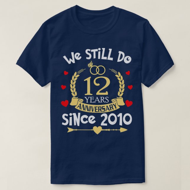12. Hochzeitstag 12 Jahre T-Shirt (Design vorne)