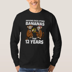 12. Hochzeitstag, der sich gegenseitig Bananen tre T-Shirt