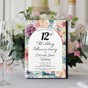 12. Hochzeitstag Elegantes Drehbuch Einladung