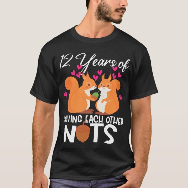 12. Hochzeitstag Funny Gift Zwölf Jahre T-Shirt (Vorderseite)