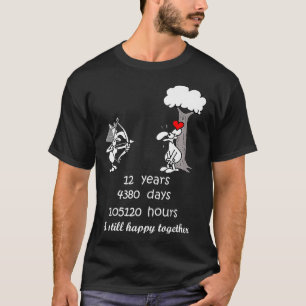 12. Hochzeitstag Geschenk für ihn 12 Jahre T-Shirt