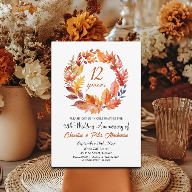 12. Hochzeitstag Herbst Blumengarten Einladung (Von Creator hochgeladen)