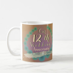 12. Hochzeitstag Silk & Jade Coffee Tasse