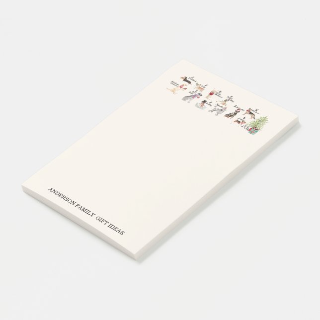 12 Hunde Weihnachten in den Post-it Klebezettel (angewinkelt)