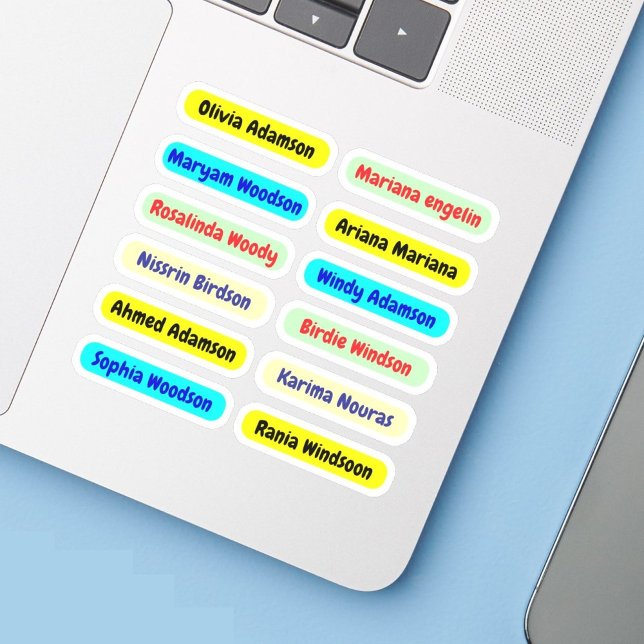 12 ID Lange wasserdichte Etiketten | Aufkleber für (name sticker printing)