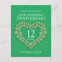 12. Jade Wedding Jubiläum grüne Mahlzeit Wahl Begleitkarte