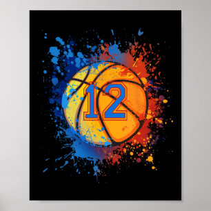 12 Jahre alt 12. Geburtstag Basketball Geschenk fü Poster