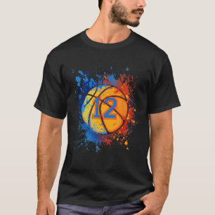 12 Jahre alt 12. Geburtstag Basketball Geschenk fü T-Shirt
