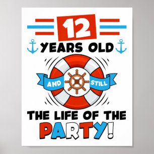 12 Jahre alt 12. Geburtstag Kreuzfahrtschiff Party Poster