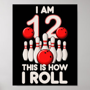 12 Jahre alt Bowling Party 12. Geburtstag ist, wie Poster