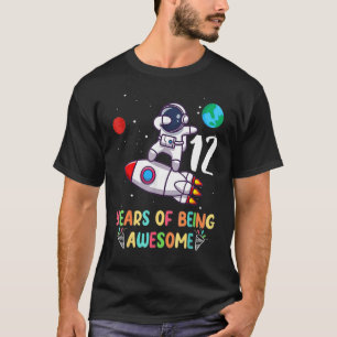 12 Jahre alt Geburtstag Junge Astronauten Raum 12. T-Shirt