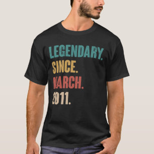 12 Jahre alt Vintag 2011 Geburtstag März 12. Deko T-Shirt