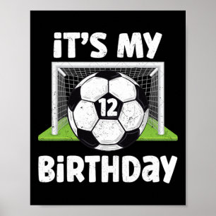 12 Jahre alte Fußball-12. Geburtstag-Spieler-Kinde Poster