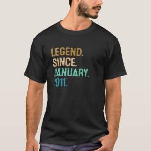 12 Jahre alte Legende Seit Januar 2011 12. Geburts T-Shirt