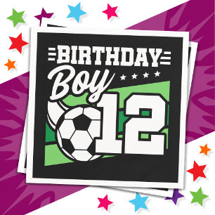 12 Jahre alter Fußball Kinder 12. Geburtstag Junge Serviette