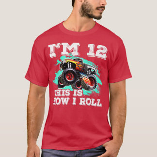 12 Jahre alter Geburtstagskinder Monster Truck Die T-Shirt