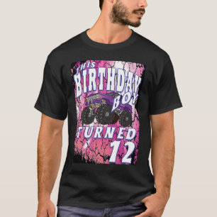 12 Jahre alter Monster Truck Thema Geburtstag Jung T-Shirt