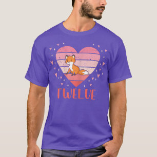 12 Jahre alter Niedlicher Fox Geburtstagskind 12. T-Shirt