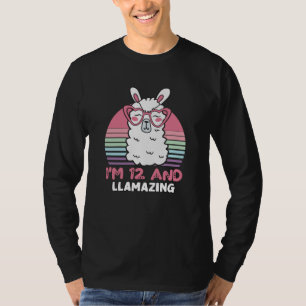12 Jahre alter Tag Llamazing 12. Geburtstag Lama T-Shirt