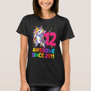 12 Jahre altes Einhorn Dabbing 12. Geburtstag Mädc T-Shirt
