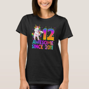 12 Jahre altes Einhorn Flossing 12. Geburtstag Mäd T-Shirt