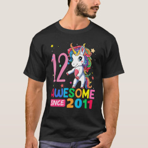 12 Jahre altes Einhorn Flossing 12. Geburtstag Mäd T-Shirt