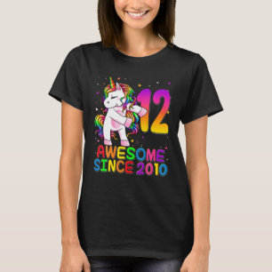 12 Jahre altes Einhorn Flossing 12. Geburtstag Mäd T-Shirt