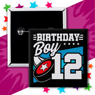 12 Jahre altes Hockey Party Thema 12. Geburtstag J Button