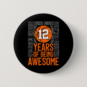 12 Jahre Awesome Sketll 12. Geburtstag Button