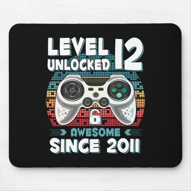 12 Jahre BDay Son Boy Fun Gamer 12. 12. Jährige Ge Mousepad (Vorne)