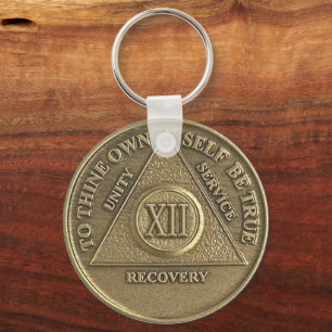 12 Jahre CUSTOM NAME Sober Medaille Schlüsselanhänger