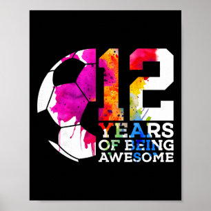 12 Jahre großartig Fußll 12. Geburtstag Poster