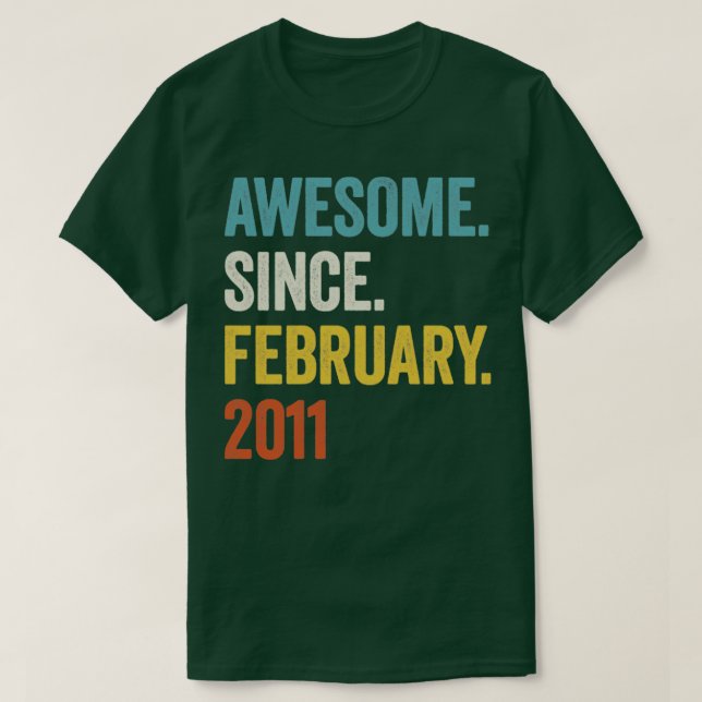 12 Jahre Phantastisch seit Februar 2011 12. Geburt T-Shirt (Design vorne)