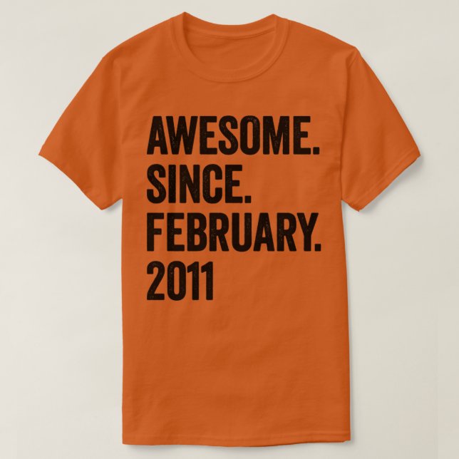 12 Jahre Phantastisch seit Februar 2011 12. Geburt T-Shirt (Design vorne)