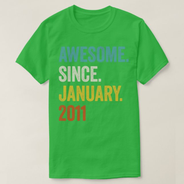 12 Jahre Phantastisch seit Januar 2011 12. Geburts T-Shirt (Design vorne)