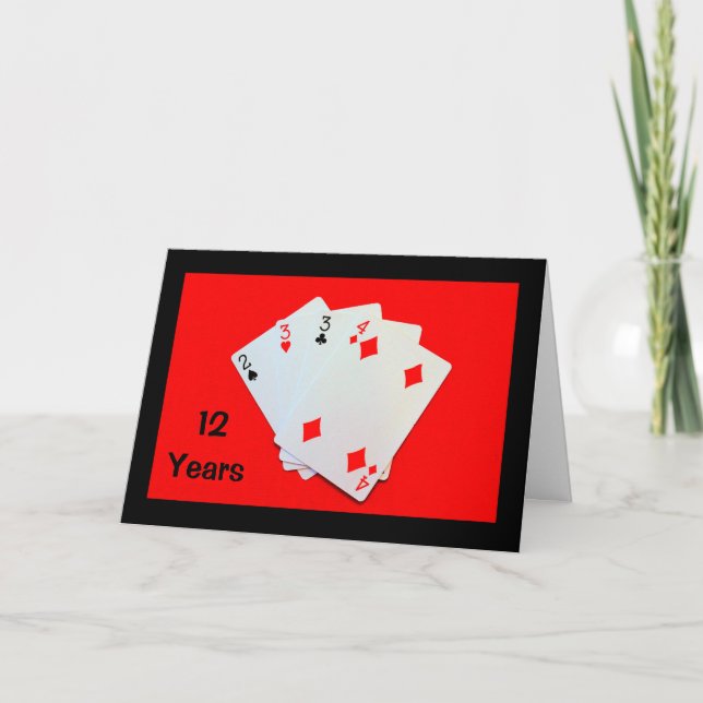 12 Jahre sind ein großer Deal! Jubiläumskarte Karte (Vorderseite)