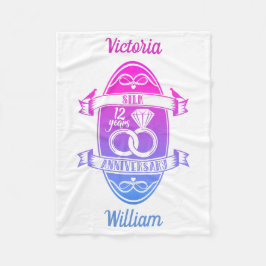 12 Jahre Traditionelles Seide 12. Hochzeitstag Fleecedecke