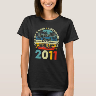 12-jährig Vintage Januar 2011 12. Geburtstag Re T-Shirt