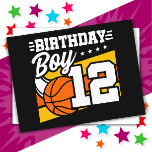 12-jähriger Basketball-Party 12. Geburtstag Junge Postkarte