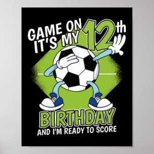 12-jähriger Fußballspieler Junge 12. Geburtstag Fu Poster