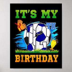 12-jähriger Junge Es ist mein 12. Geburtstag Fußba Poster