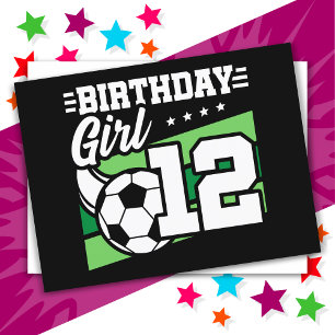 12-jähriges Fußball Mädchen zum 12. Geburtstag Postkarte