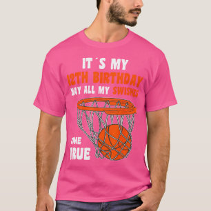 12-jähriges Glück 12. Geburtstag Basketball 12. Bi T-Shirt