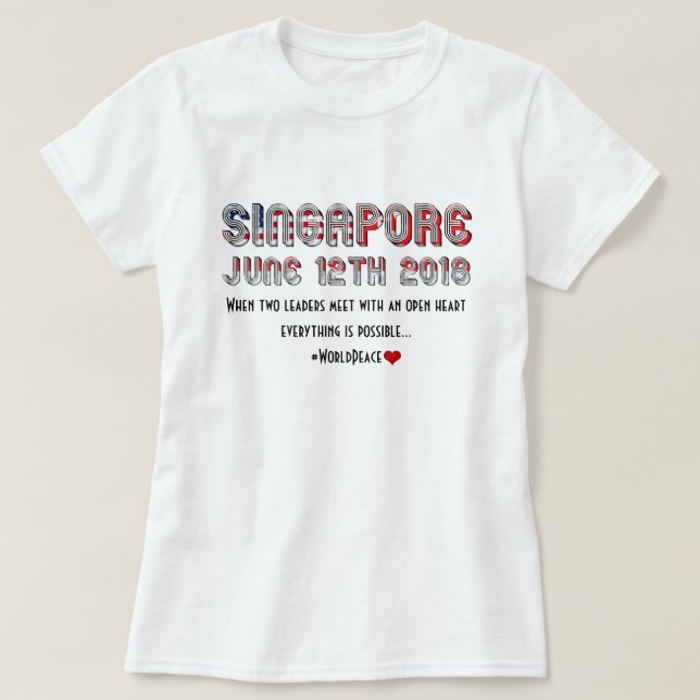 12. Juni 2018 USA Nordkorea Singapur Treffen T-Shirt (Design vorne)