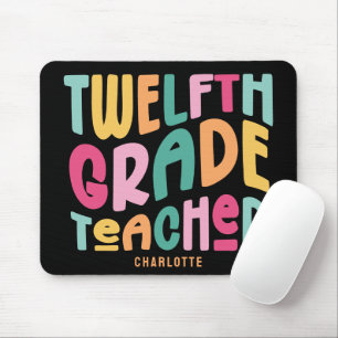 12. Klasse Lehrer Anerkennung Farbiger Text Mousepad