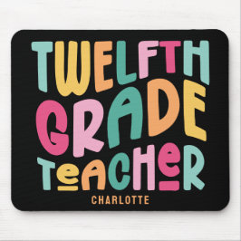 12. Klasse Lehrer Anerkennung Farbiger Text Mousepad