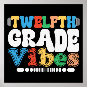 12. Klasse Vibes zurück zur Schule Poster