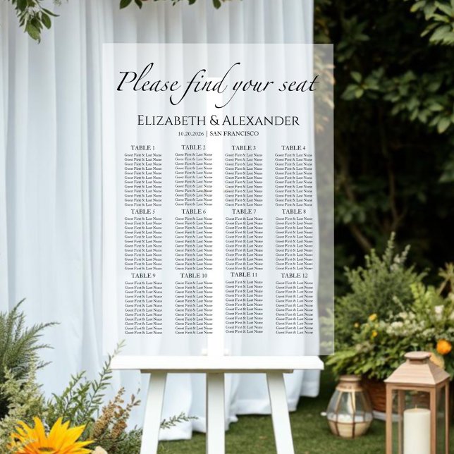 12 Minimalistische Hochzeitsakrobatik Acrylschild (Von Creator hochgeladen)