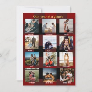12 Monate auf einen BlickFoto Buffalo Plaid Feiertagskarte
